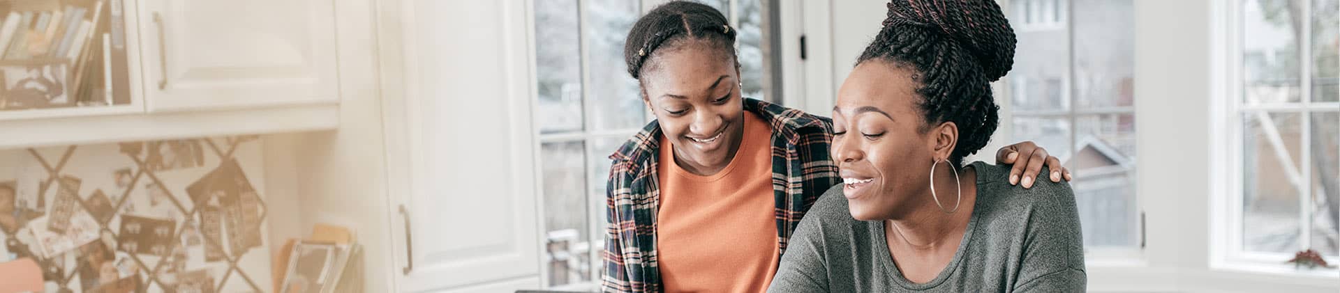 mother and daughter shopping